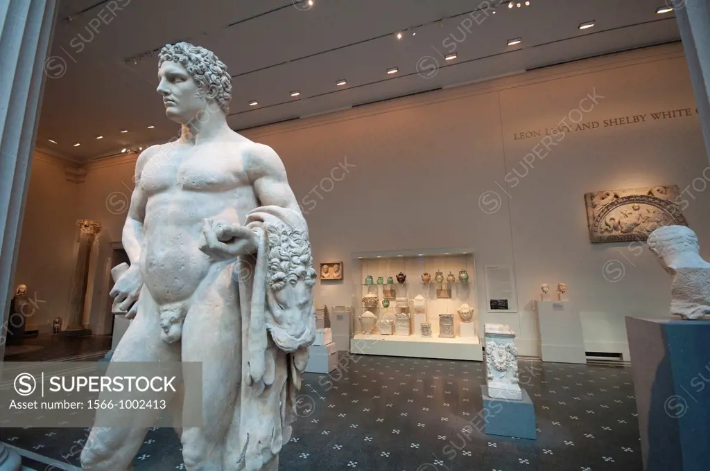 United States, New York City, Manhattan, East Side, Metropolitan Museum of Art, Greek and Roman Galleries, Marble Statue of a Youthful Hercules