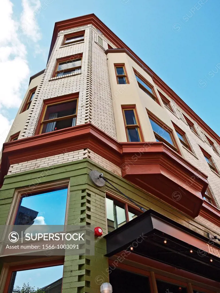 The Crystal hotel in this narrow building is a Portland, Oregon landmark The building was constructed in 1911 and is on the National Register of Histo...