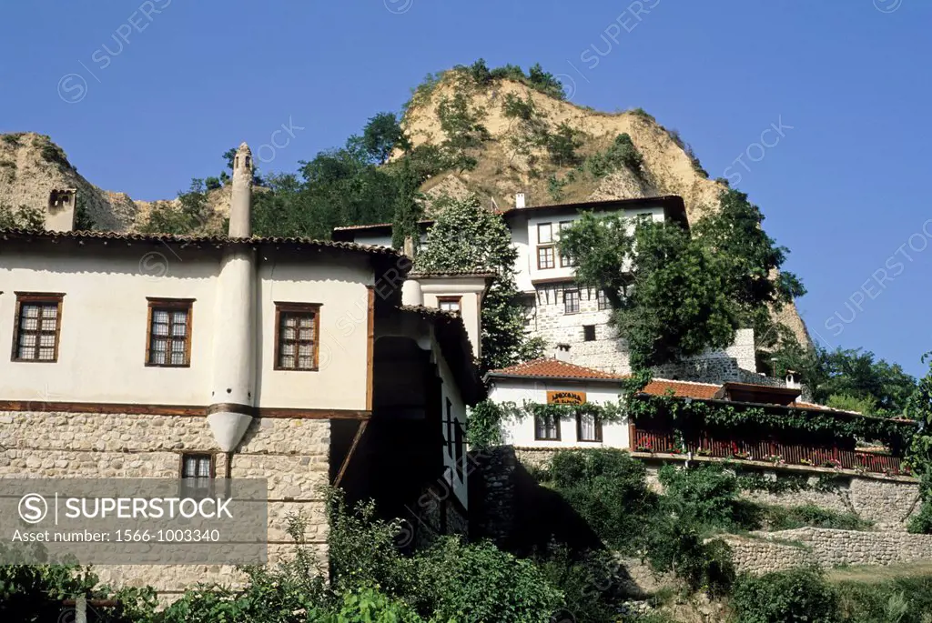 houses in Melnik, Pirin mountains, Bulgaria, Europe
