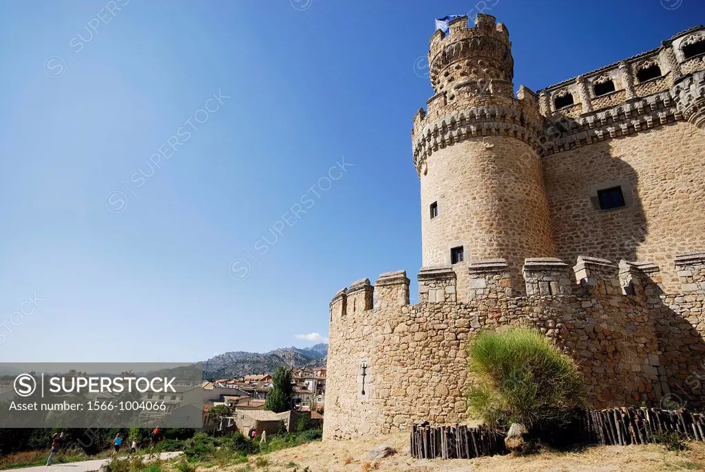 Detail of the castle of Manzanares el Real, Madrid, Spain