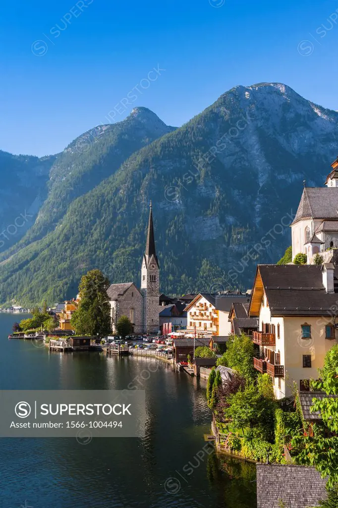 The picturesque village of Hallstatt in the Salzkammergut, Austria, Europe