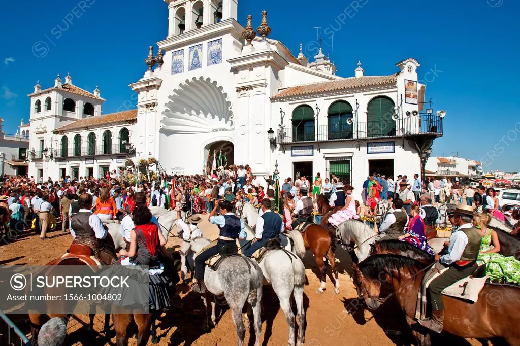Pilgrims, El Rocio Festival, Huelva Province, Andalucia, Spain