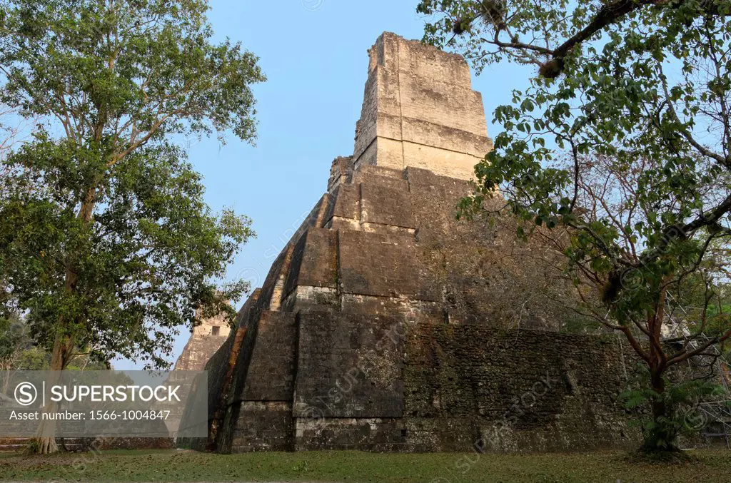 Temples I and II, at the Central Plaza of Tikal, Petén, Guatemala