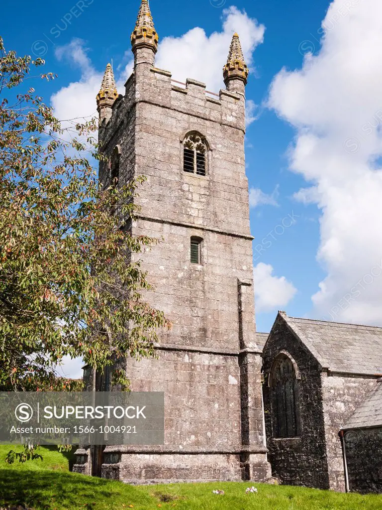 The church of St Leonard in the village of Sheepstor in Dartmoor Natioal Park near Tavistock, Devon, England, United Kingdom