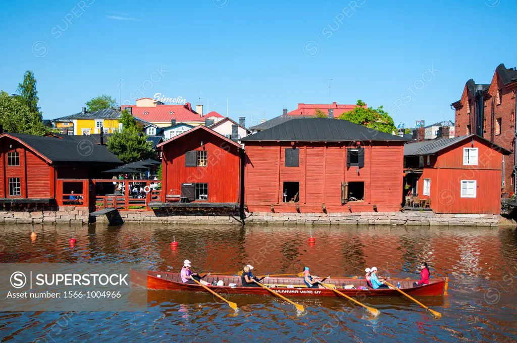 Kirkkovene the so called traditional Church Boat in Porvoonjoki river Porvoo Uusimaa province Finland northern Europe