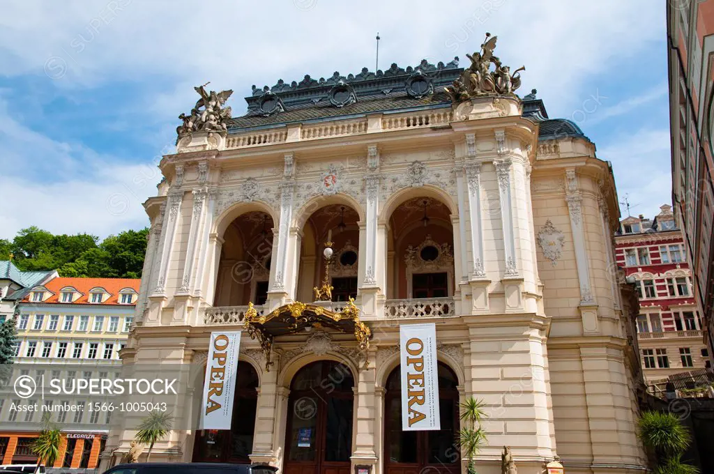 Town theatre and opera house Karlovy Vary spa town Czech Republic Europe