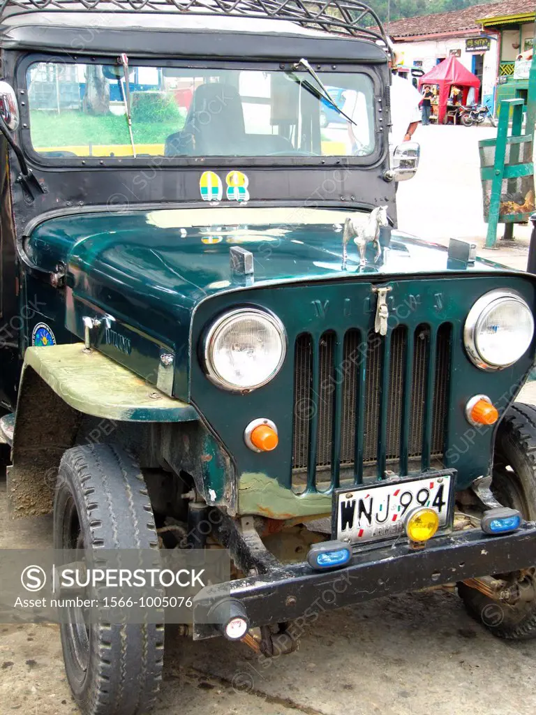 Jeep Willys, Colombian Coffee-Growers Axis, Paisa region, Colombia, South America.