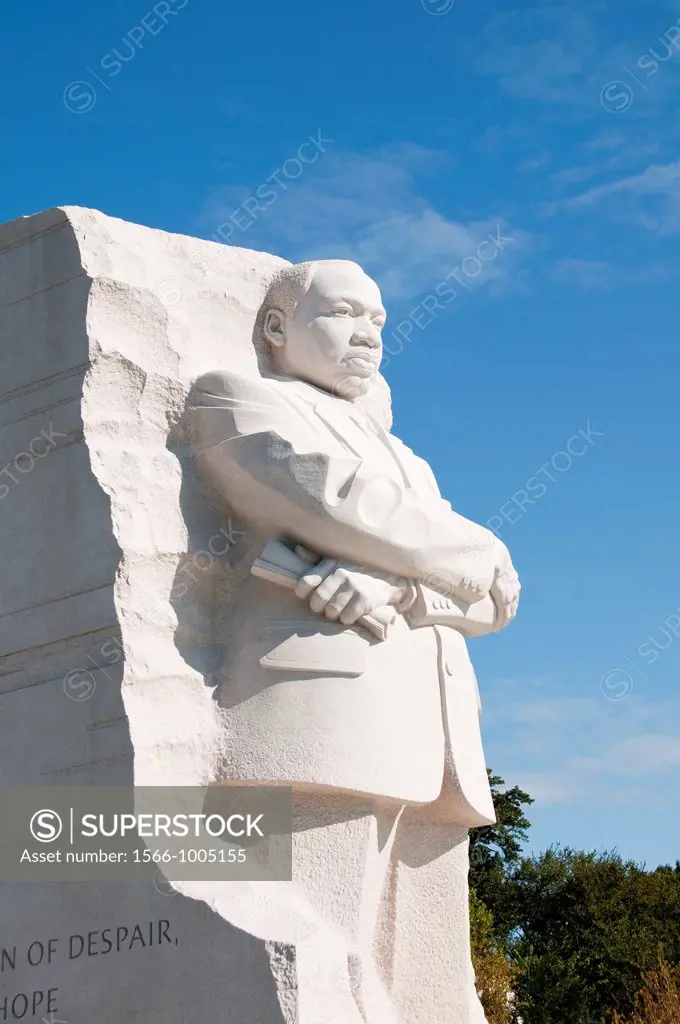 USA, Washington DC: Martin Luther King Memorial to the negro Civil Rights leader on the National Mall