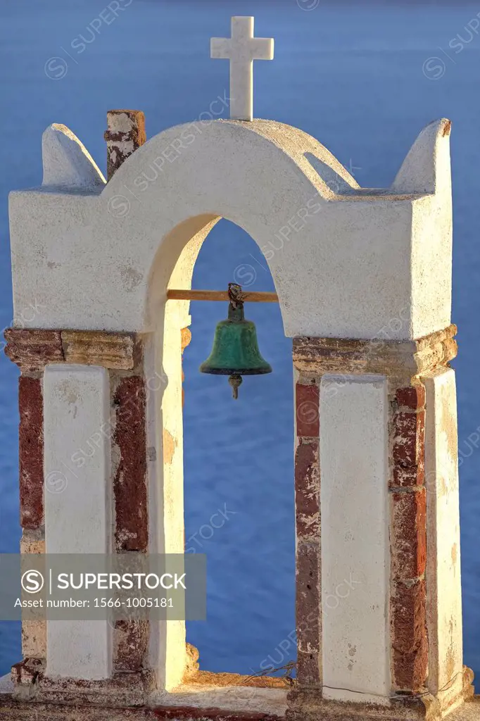 Bell tower of a Greek Church in Oia, Santorini