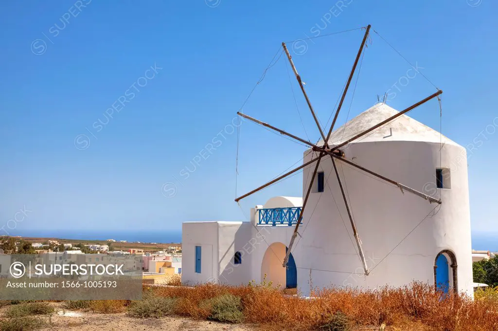 Windmill in Santorini, Greece