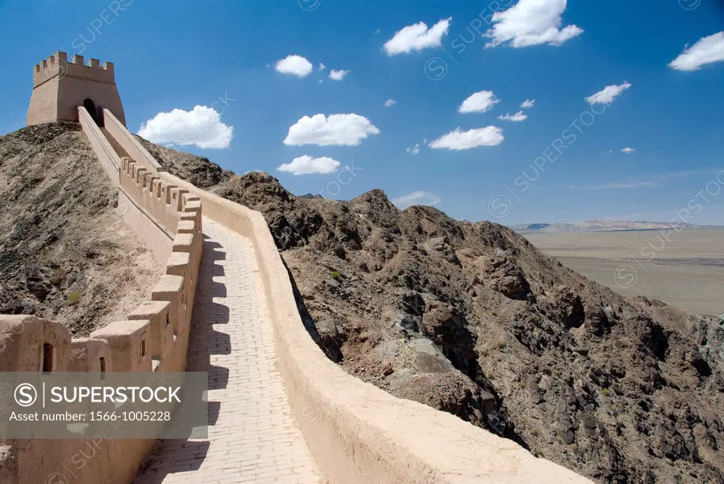 Jiayuguan section of the Great Wall of China Gansu Province, China.