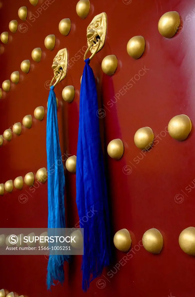Door at the Lama Temple of Xian Shaanxi Province, China.