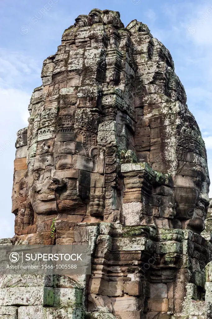 The Bayon Khmer: Prasat Bayon is a well-known and richly decorated Khmer temple at Angkor in Cambodia, Built in the late 12th century or early 13th ce...