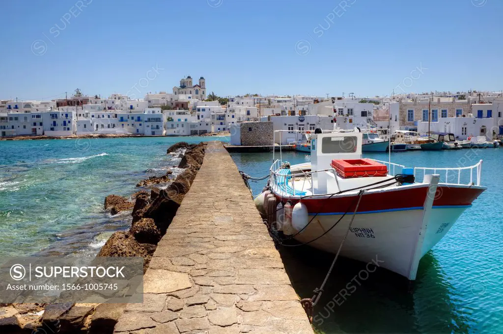 Overlooking the old town of Naoussa, Paros, Greece