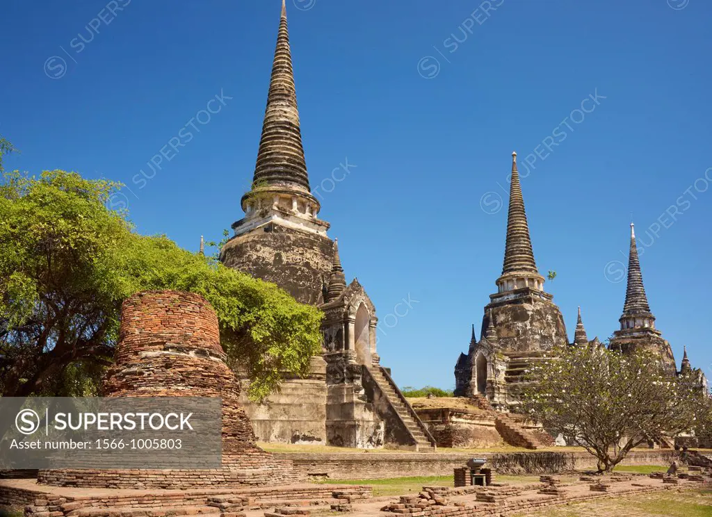 Thailand - Ayutthaya, old Chedi at the ruins Wat Phra Si Sanphet Temple