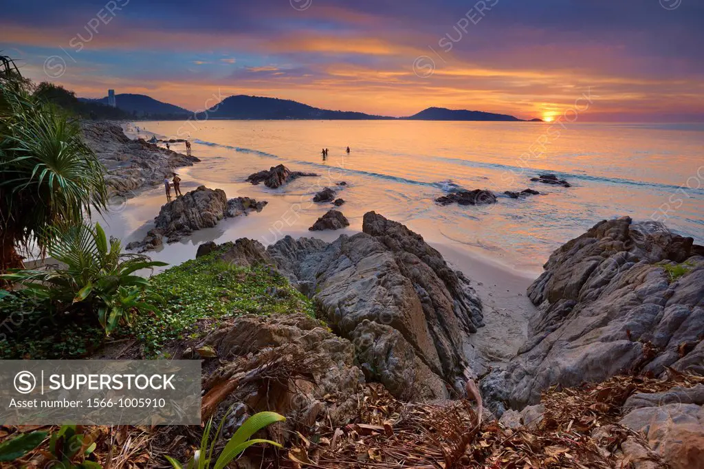Thailand - Phuket Island, Patong Beach, sunset time scenery