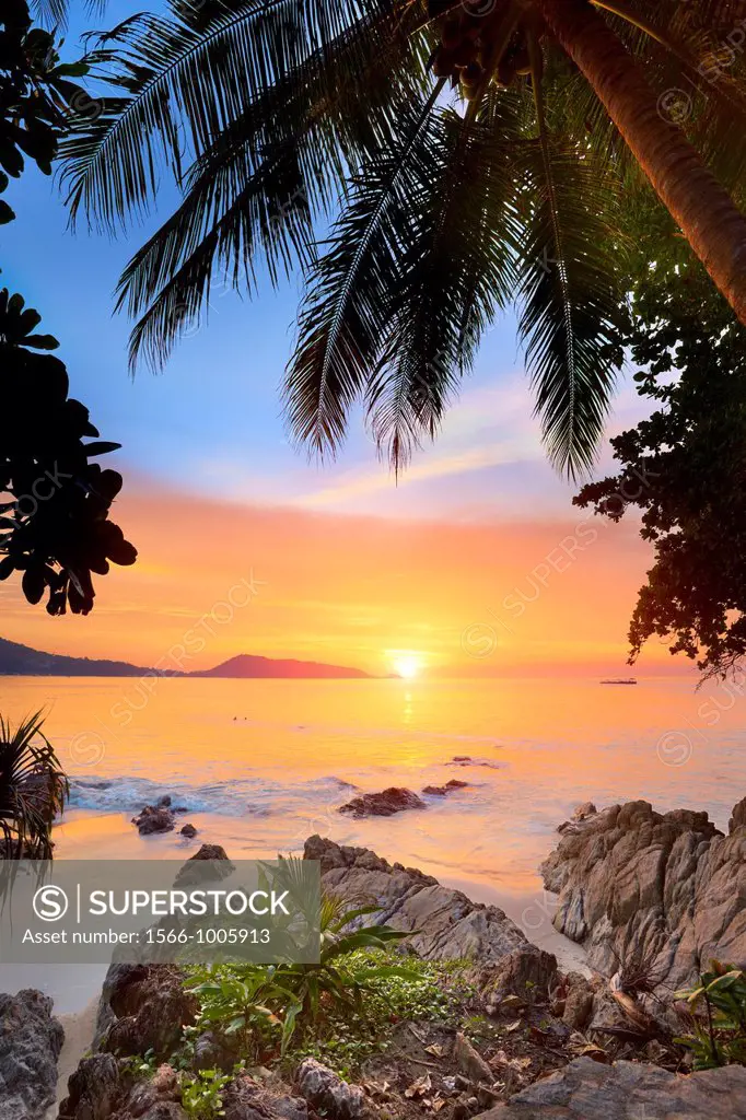 Thailand - Phuket Island, Patong Beach, sunset time scenery