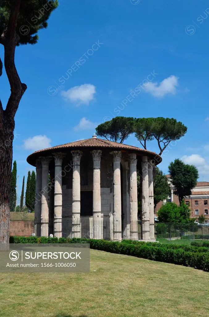 View of the Temple of Hercules Boario Forum. Rome