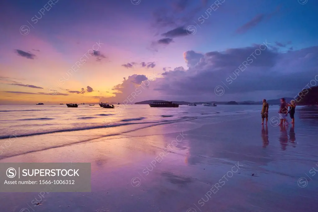 Thailand - Krabi province, Phang Nga Bay, sunset time on the beach