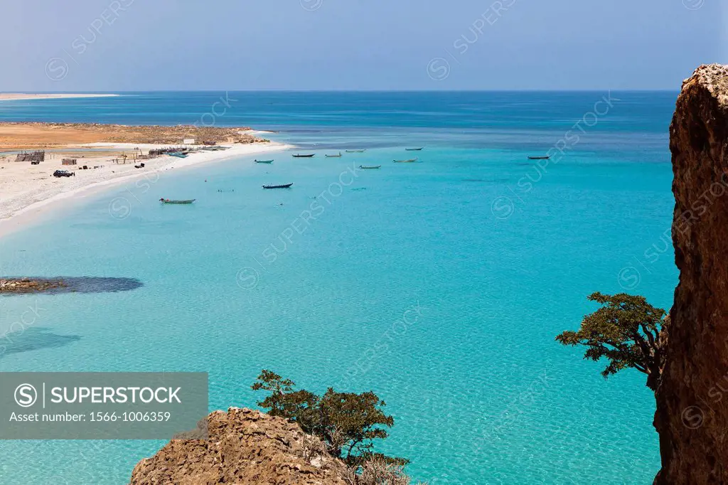 Sea view in Qadub area near airport, north coast, Socotra island, listed as World Heritage by UNESCO, Aden Governorate, Yemen, Arabia, West Asia.
