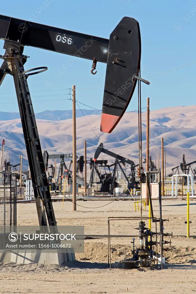 Taft, California - Oil wells in the oil and gas fields of southern San Joaquin Valley