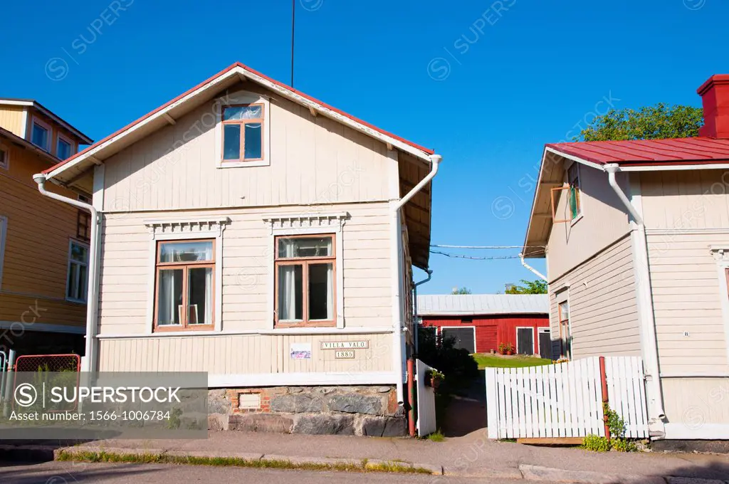 Old wooden residential housing Porvoo Uusimaa province Finland northern Europe