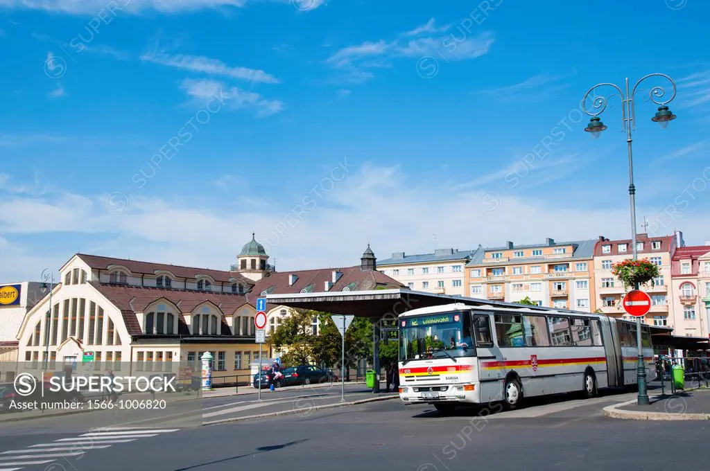 Trznice local bus station Karlovy Vary spa town Czech Republic Europe