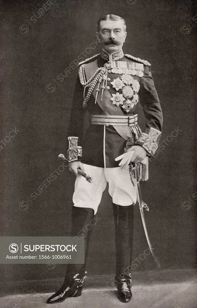 Horatio Herbert Kitchener, 1st Earl Kitchener, 1850- 1916  Irish-born British Field Marshal  From The Year 1914 Illustrated