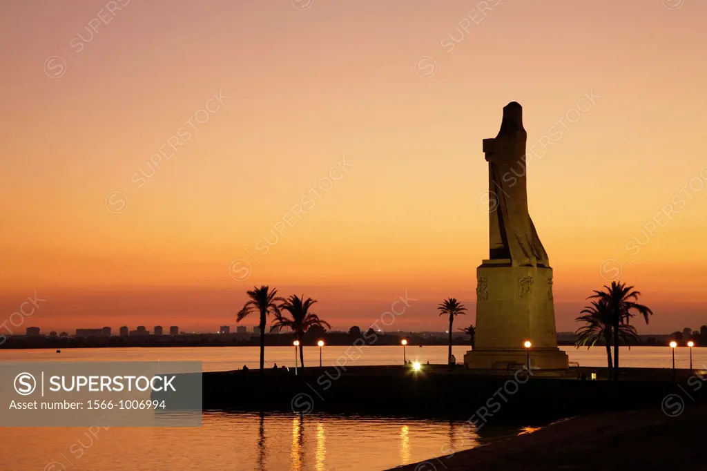 Columbus Monument sculpted by Gertrude V  Whitney at Punta del Sebo near Huelva, Huelva Province, Andalusia, southern Spain
