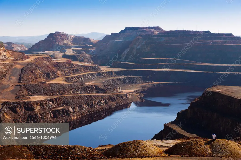 Mining waste around Minas de Rio Tinto, Huelva Province, Andalusia, southern Spain