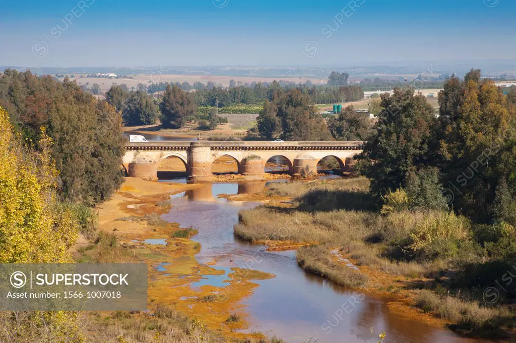 Niebla, Huelva Province, Andalusia, southern Spain  The Roman bridge crossing the Rio Tinto
