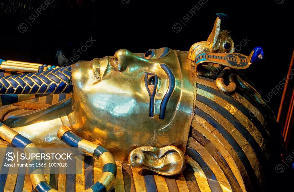 Sarcophagus of Tutankhamun-detail, Museum of Egyptian Antiquities, Cairo, Egypt,        