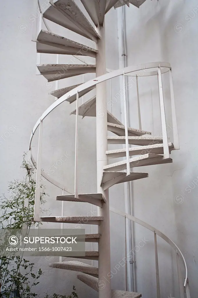 White helical stair