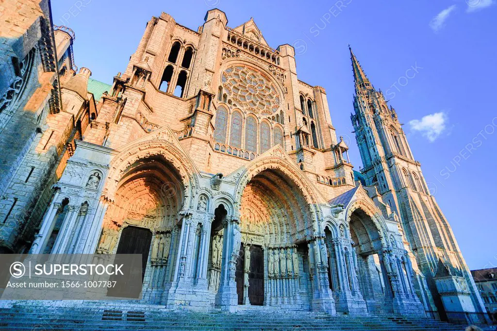 France , Chartres City , Chartres cathedral W H , North Gate