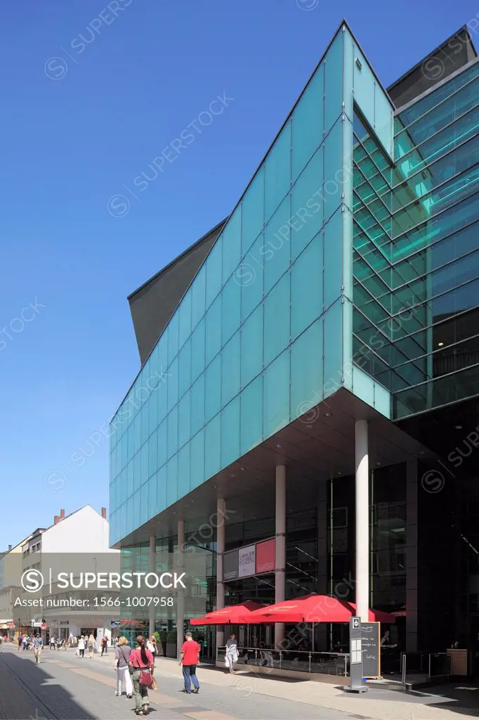 Germany, Dortmund, Ruhr area, Westphalia, North Rhine-Westphalia, NRW, Konzerthaus, concert house, Philharmonie, etched glass facade