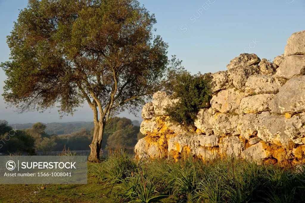 Wall, Talayotic village of Son Catlar, 550-123 BC Ciutadella Menorca Spain Balearic Islands