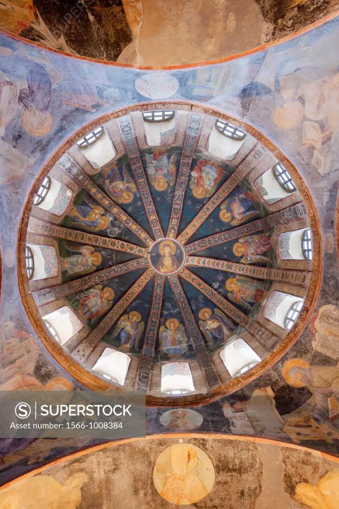Istanbul, Turkey  Byzantine Church of St  Saviour in Chora  The Virgin and Child fresco in the dome of the parecclesion