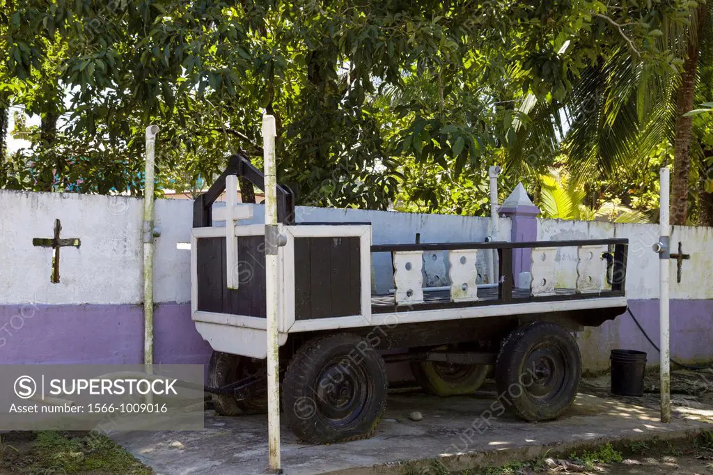 Funeral cart at the municipal cemetary on Isla Colon, Bocas del Toro, Panama