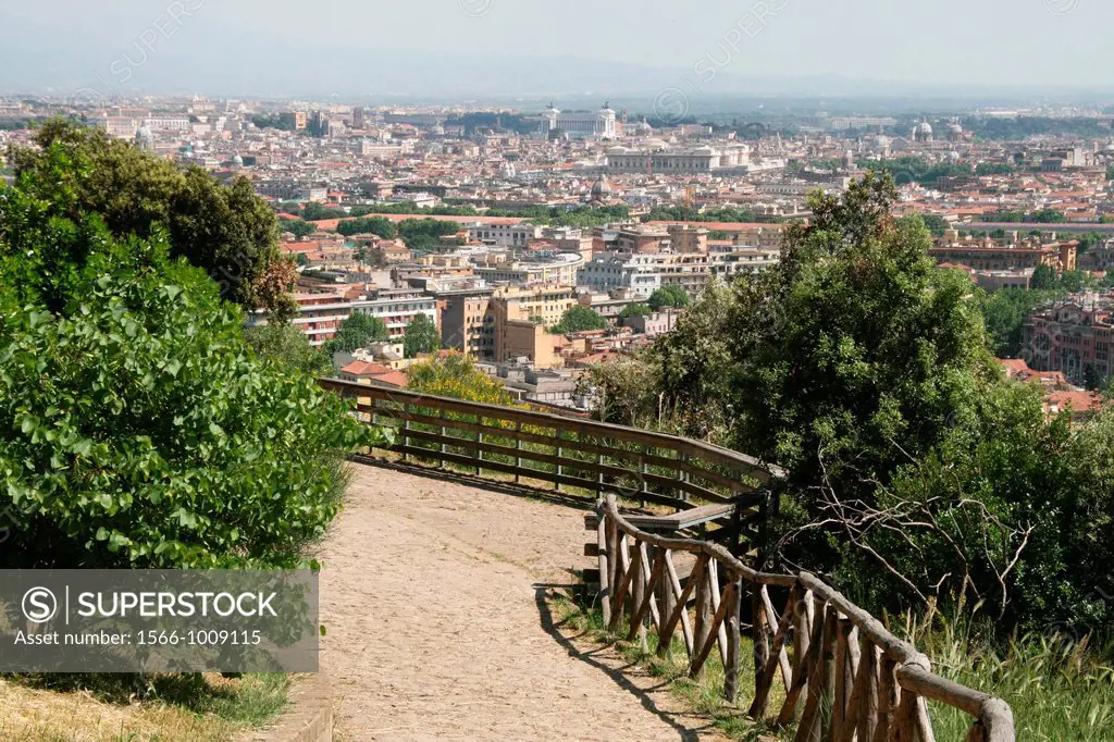 panorama view of rome from monte mario hill