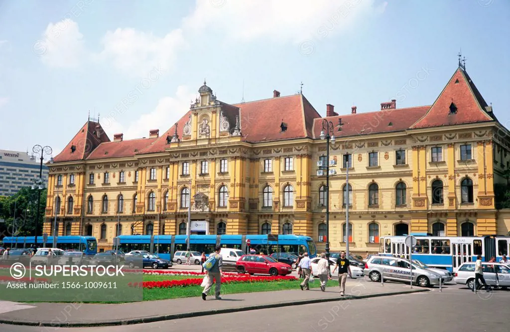 Art and Craft Museum builidng on Marsal Tito square in Zagreb Croatia