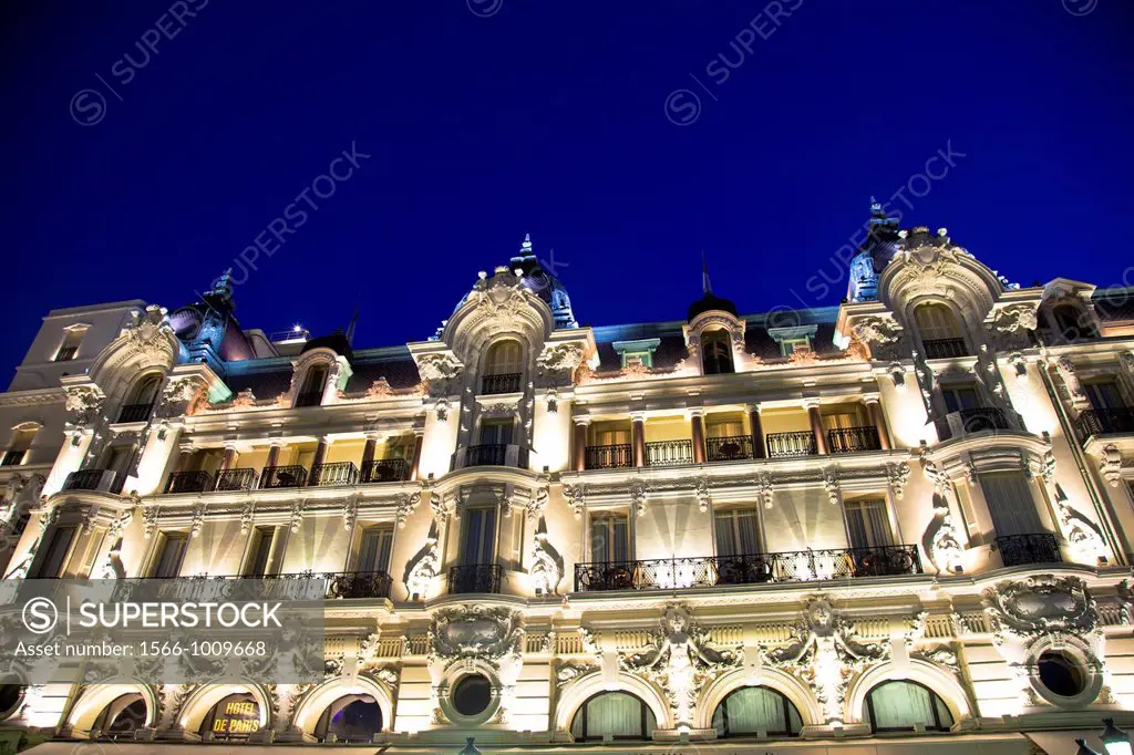 Hotel de Paris at Place du Casino in Monte Carlo, Principality of Monaco, Europe