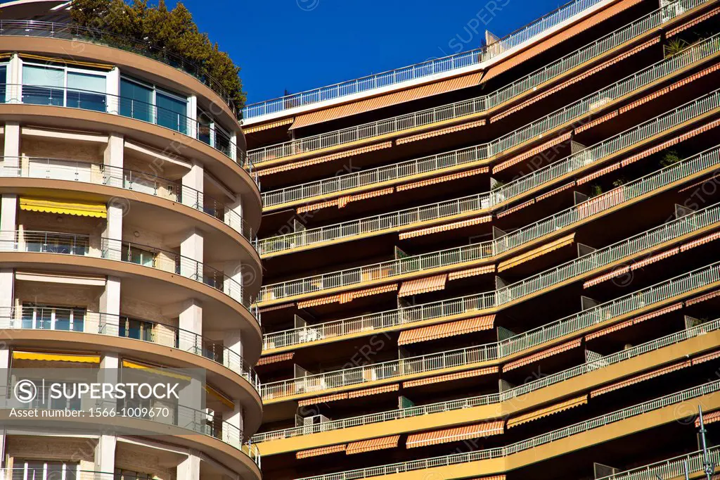 Buildings in La Condamine district, Principality of Monaco, Europe