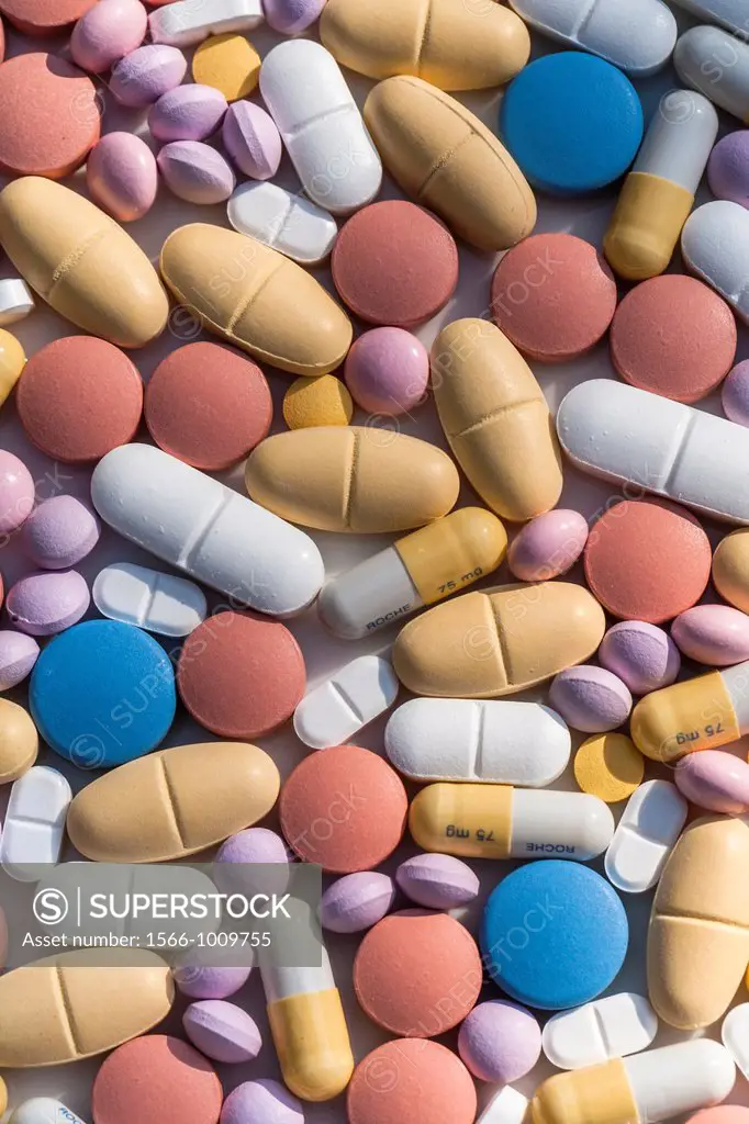 Close up of lots of pills