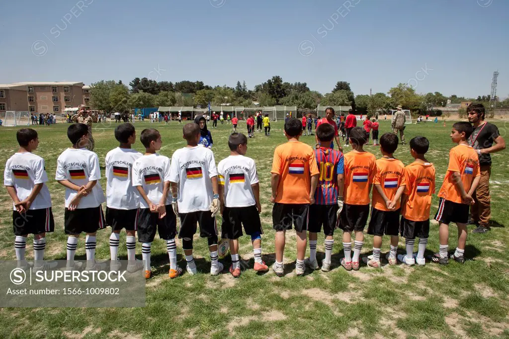 The German army organised a mini world cup tournament in Kabul for Afghan children  The teams played against each other, Turkey won the mini world cup