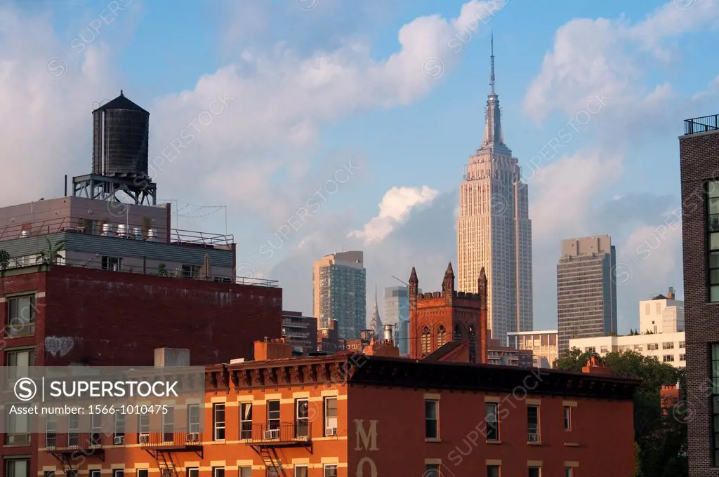 USA, New York, New York City, Manhattan, West Side, Empire State Building From Meat Packing District