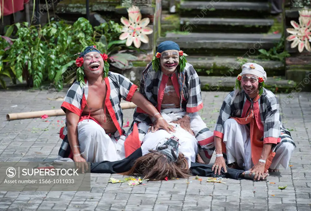 Barong dance ,show of theatre inspired in Ramayana in Ubud, Bali, Indonesia