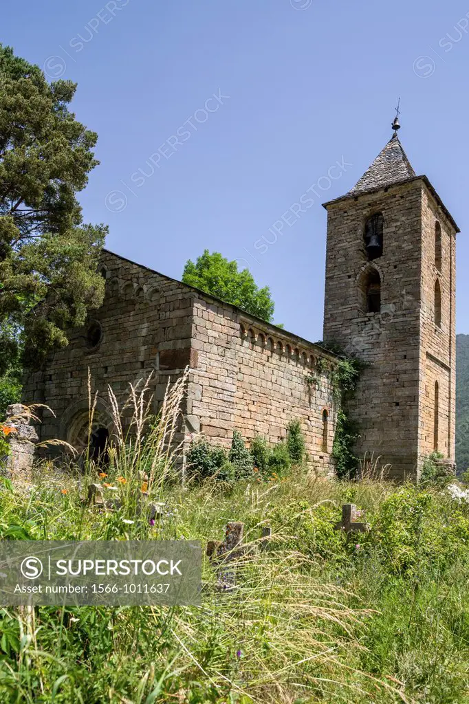 Church L´Assumpció de Cóll in Vall de Boí 12th century, Catalonia, Spain is an outstanding sample of Catalan Romanesque architecture  Recognized as UN...