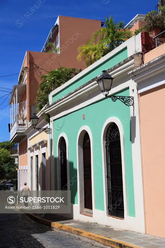 Colonial Architecture, Old San Juan, San Juan, Puerto Rico, USA, Caribbean