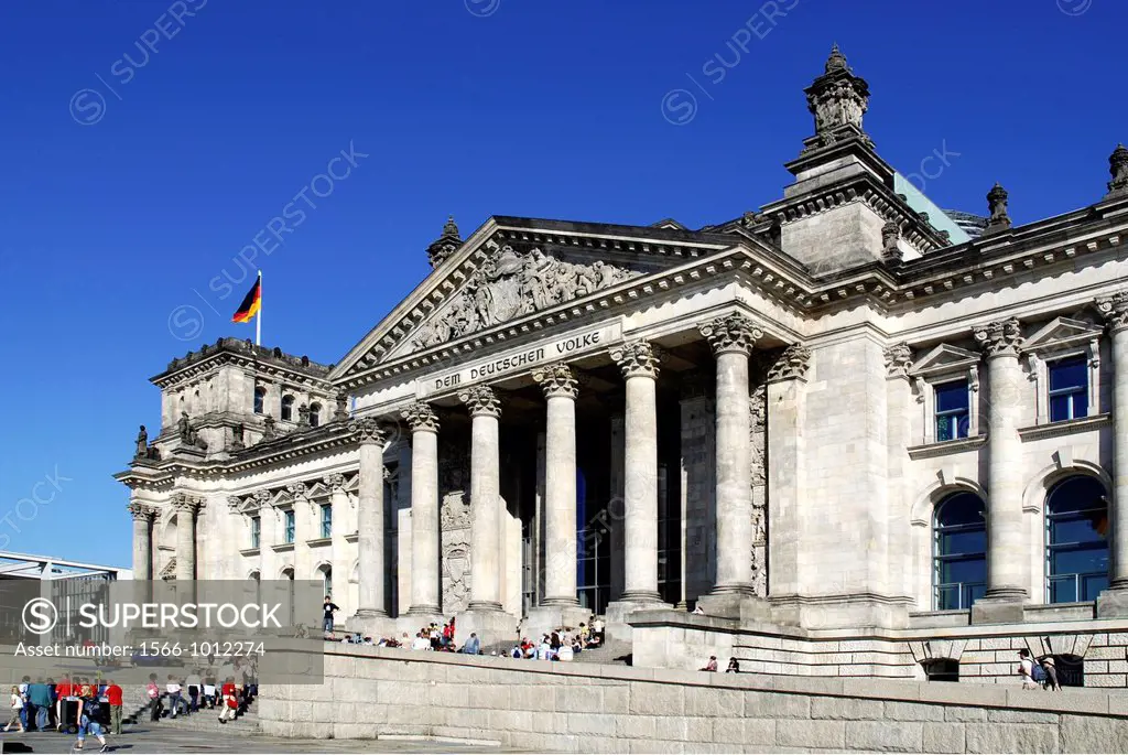 Reichstag building in Berlin - Seat of the German Federal Parliament Bundestag - Caution: For editorial use only  Not for advertising or other commerc...
