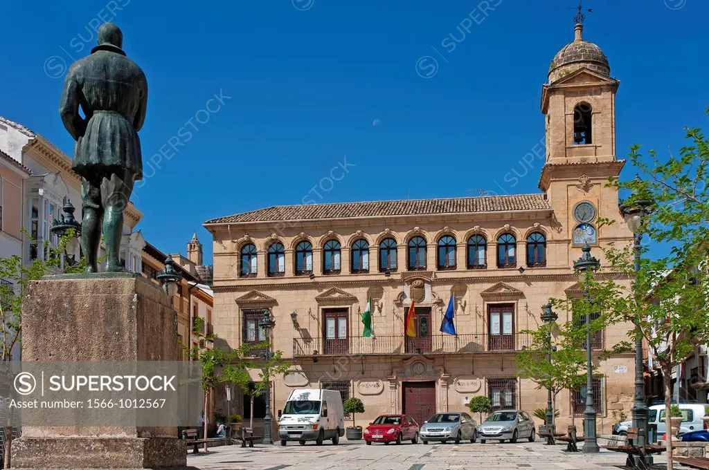 Arcipreste de Hita square and City Hall, 18th century, Alcala la Real, Jaen-province, Spain        